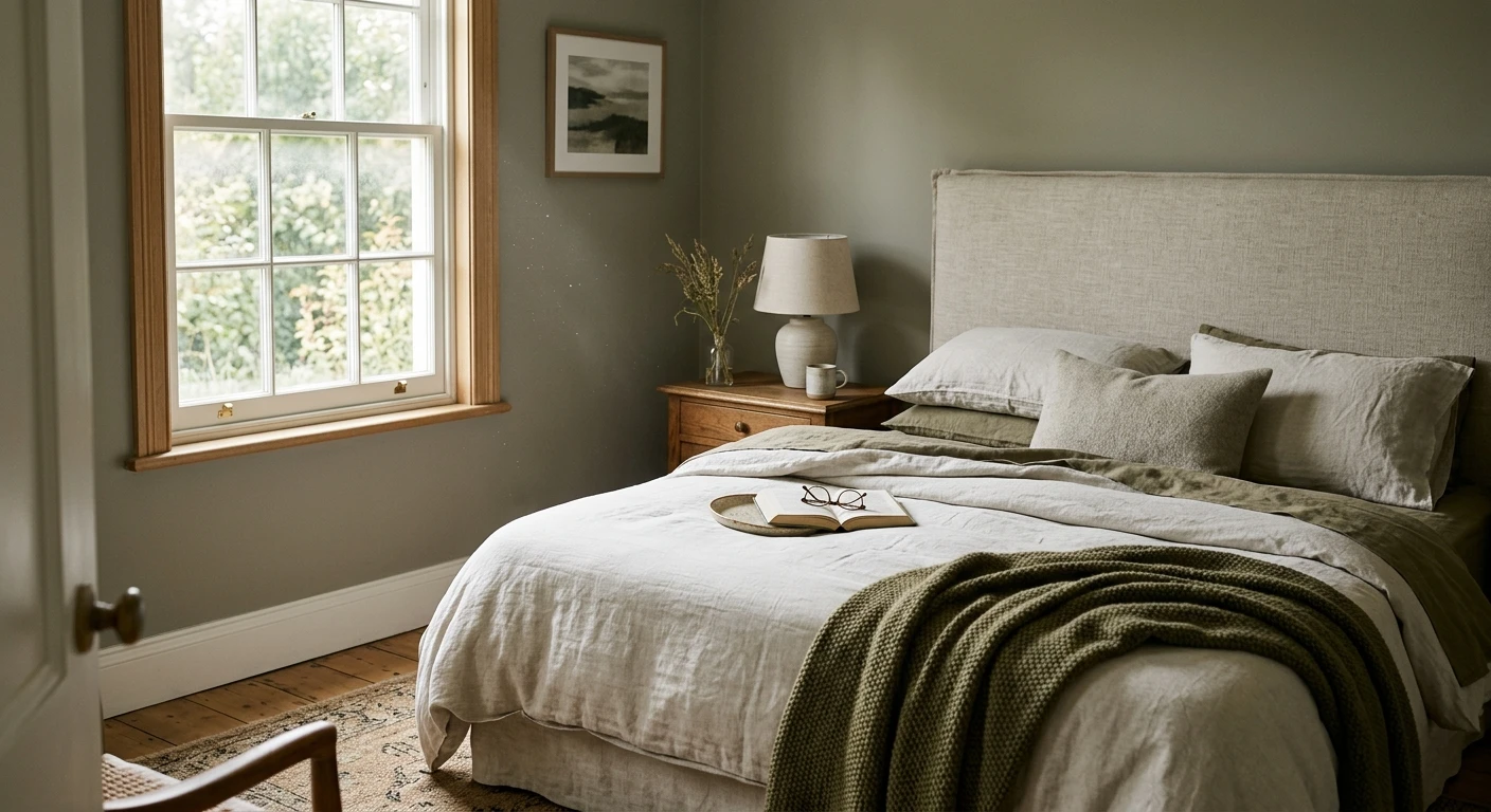 Benjamin Moore Acacia Haze 1488 on an interior wall