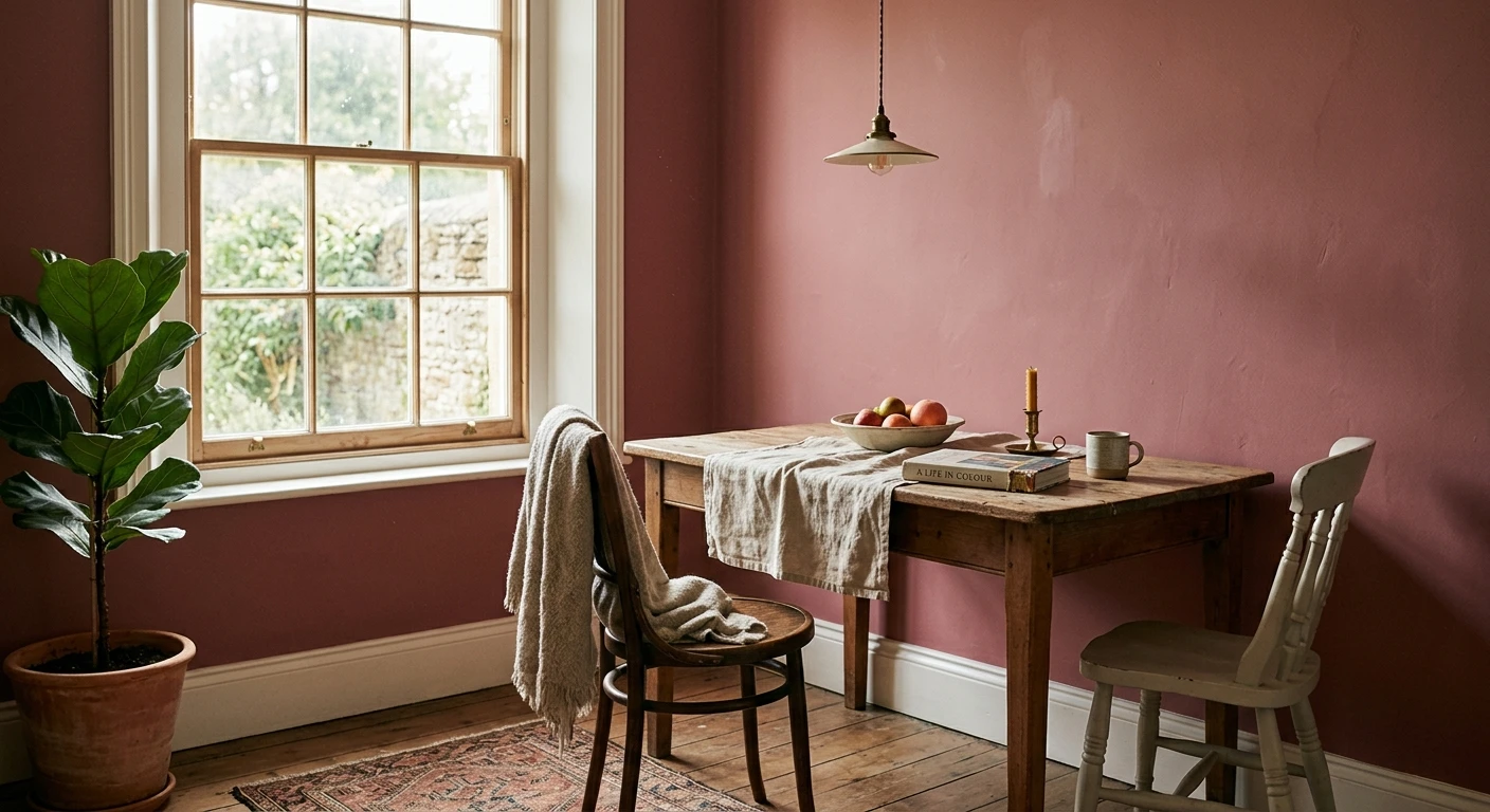 Farrow & Ball Sulking Room Pink No. 295 on an interior wall