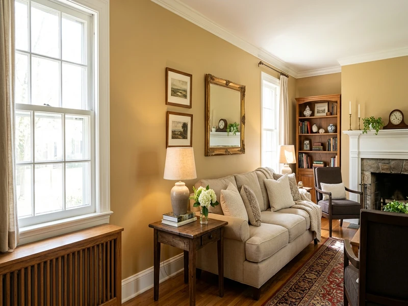 Benjamin Moore Shaker Beige HC-45 on an interior wall