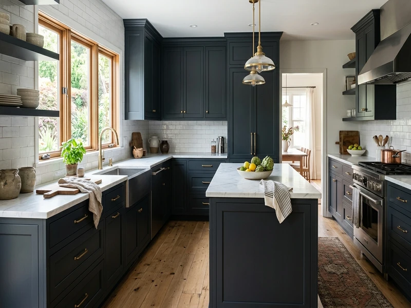 Benjamin Moore Wrought Iron BM 2124-10 on kitchen cabinets