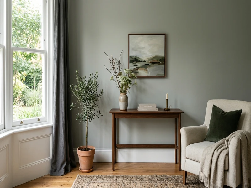 Sherwin-Williams Comfort Gray SW 6205 on an interior wall
