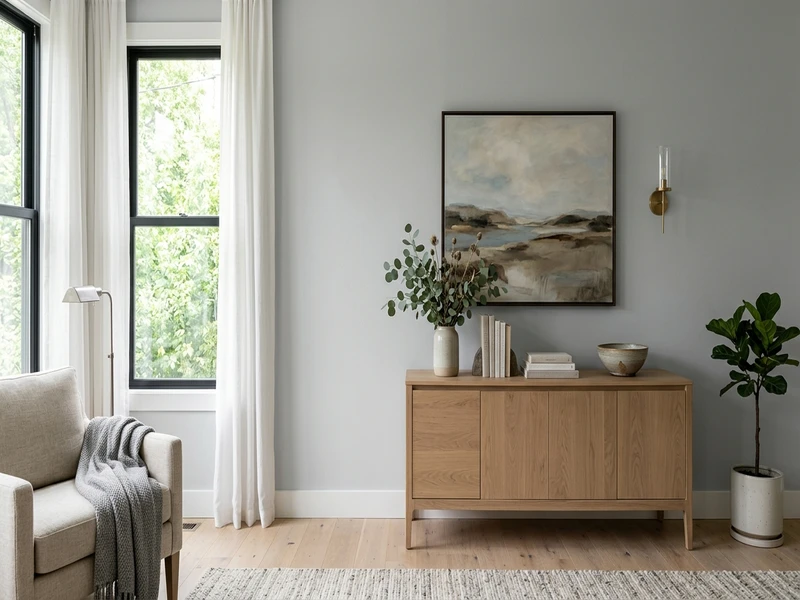 Sherwin-Williams Light French Gray SW 0055 on an interior wall