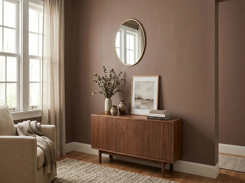 Sherwin-Williams Mega Greige SW 7031 on an interior wall