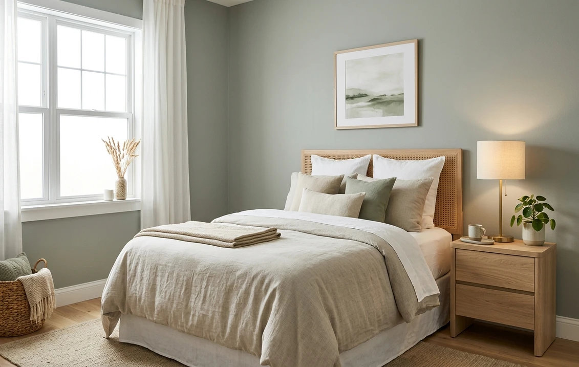Sherwin-Williams Clary Sage SW 6178 on kitchen cabinets
