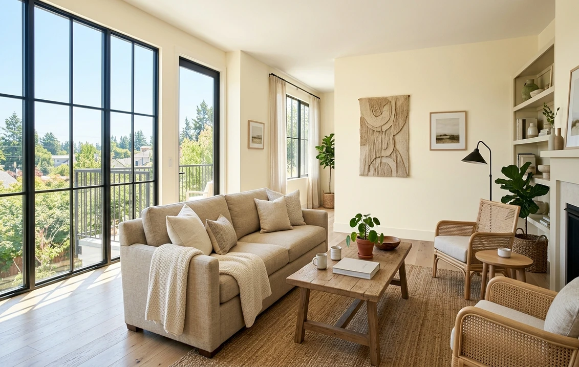 Sherwin-Williams Creamy SW 7012 on an interior wall