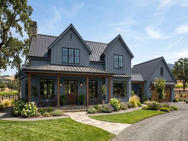 US home shown in Hale Navy Benjamin Moore HC-154