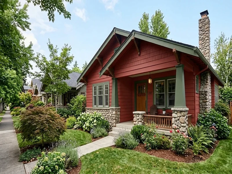 US home shown in Real Red Sherwin-Williams SW 6868