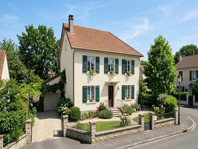 Le même pavillon avec façade en crème