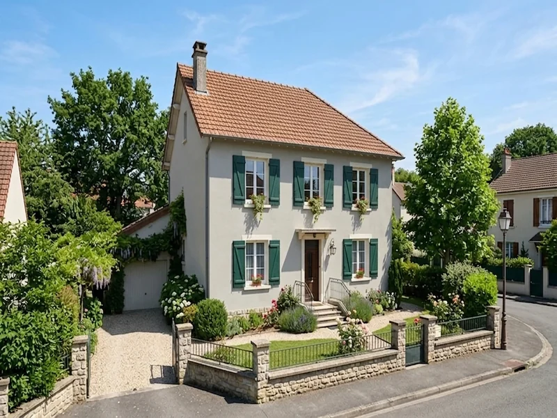Le même pavillon avec façade en gris perle