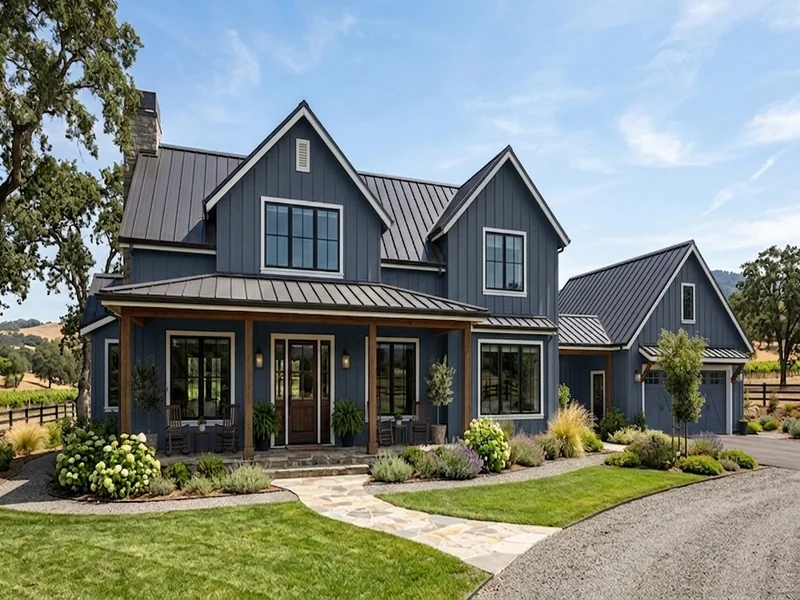 US home shown in Hale Navy Benjamin Moore HC-154