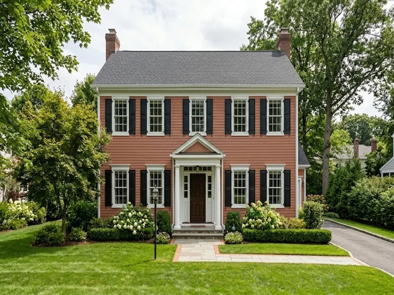 US home shown in Cavern Clay Sherwin-Williams SW 7701