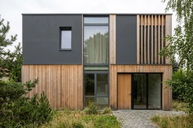 Anthrazitgrau + Laerche Natur — Moderne deutsche Architektur