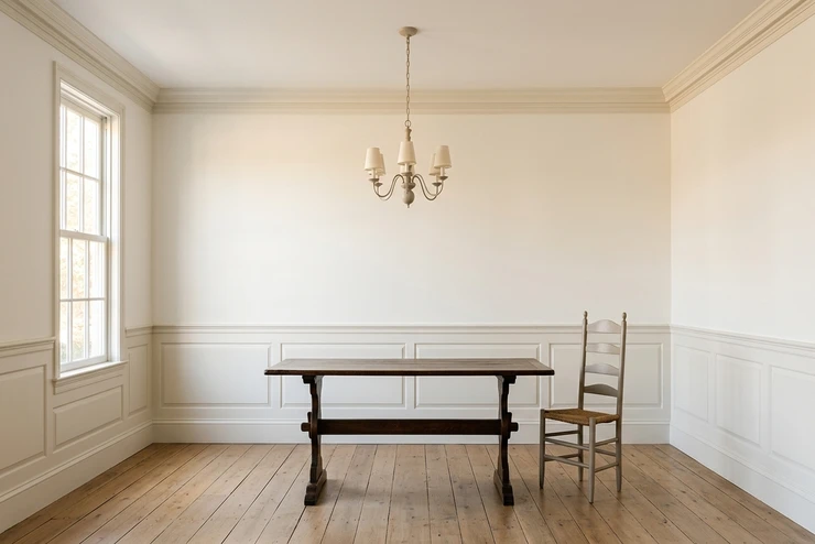 Before — facade without Forest Green + Cream (Traditional New England)