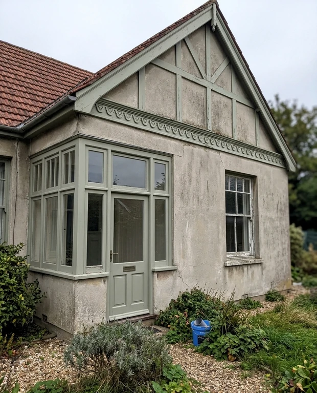 Before — facade without Slipper Satin + Lichen (Edwardian)