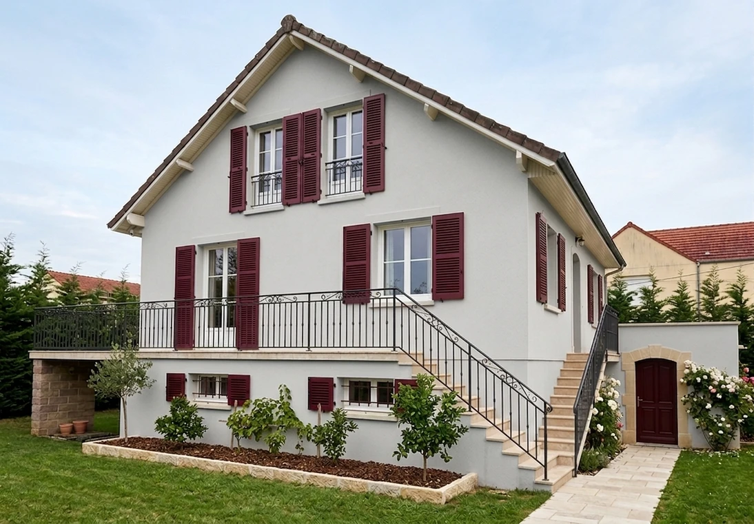 Gris Perle + Bordeaux — Haussmannien revisite