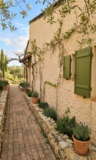 Avant — facade sans Ocre Jaune + Vert Olivier (Provencal)