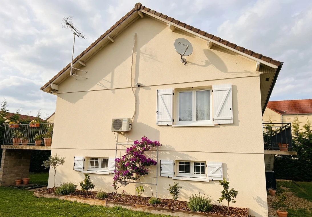 Avant — facade sans Terracotta + Blanc Pur (Mediterraneen)