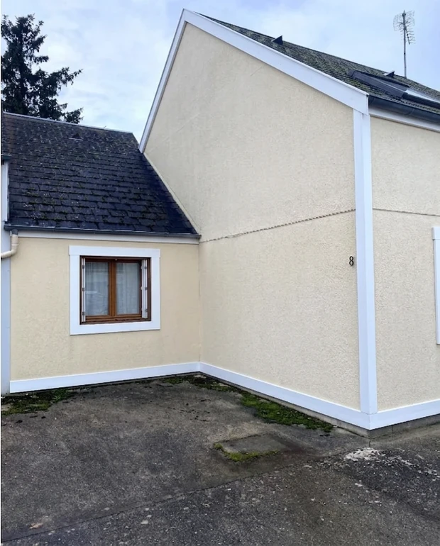 Before — facade without Pewter Gray + Crisp White (Modern Farmhouse)