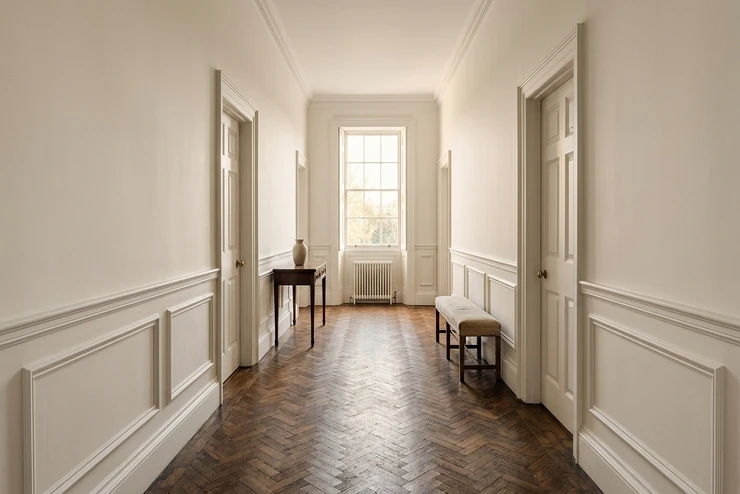 Before — facade without Hague Blue + Wimborne White (Georgian Townhouse)