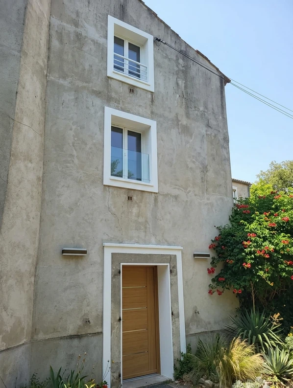 Before — facade without Light Blue (Wedgewood Gray) + Chantilly Lace White (Coastal Modern)