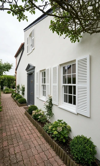 Before — facade without Hale Navy + Chantilly Lace White (Colonial Revival)