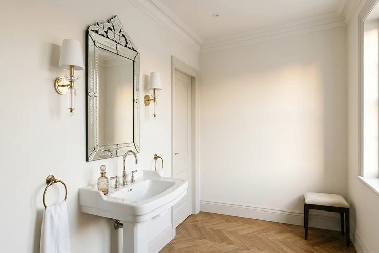 Before — facade without Shamrock Emerald + Antique Gold (Modern Glam)