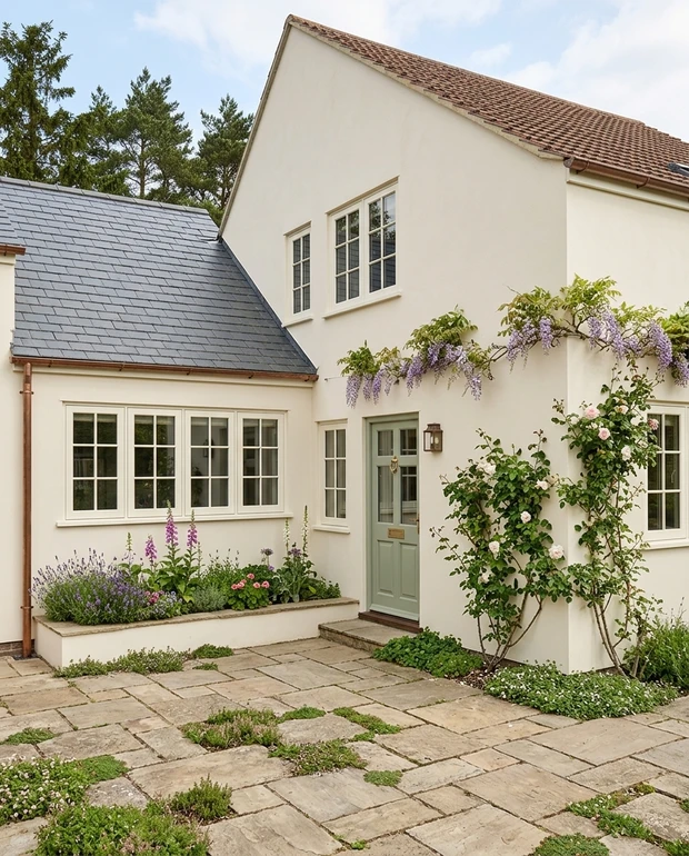 Before — facade without Sage Green + Cream (English Country)