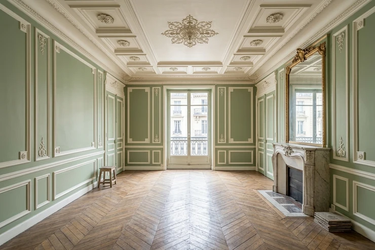 Vert Sauge + Blanc Casse — Haussmannien