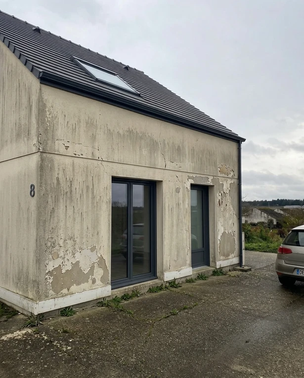 Vorher — Fassade ohne Reinweiss + Anthrazitgrau (Modern Minimalistisch)