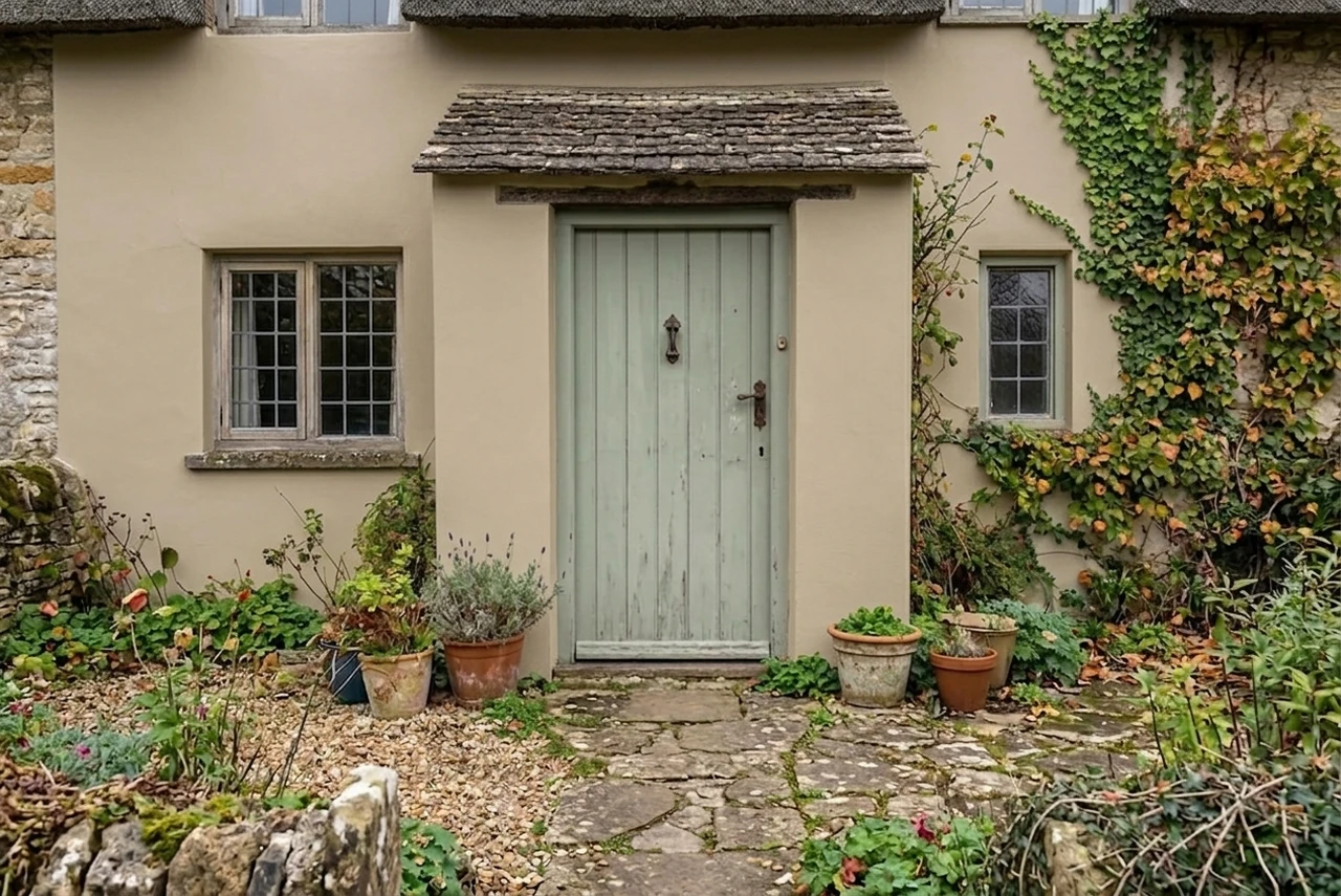 Natural Stone + Sage Green — Heritage Cottage