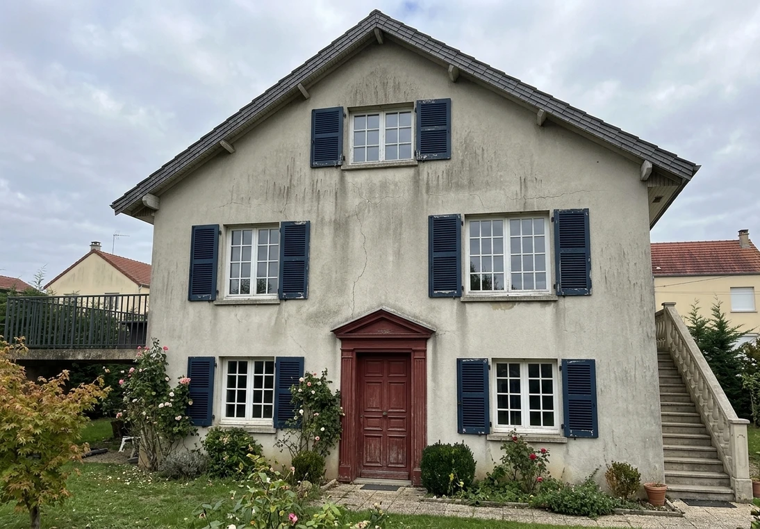 Before — facade without Pure White + Deep Navy (Colonial)