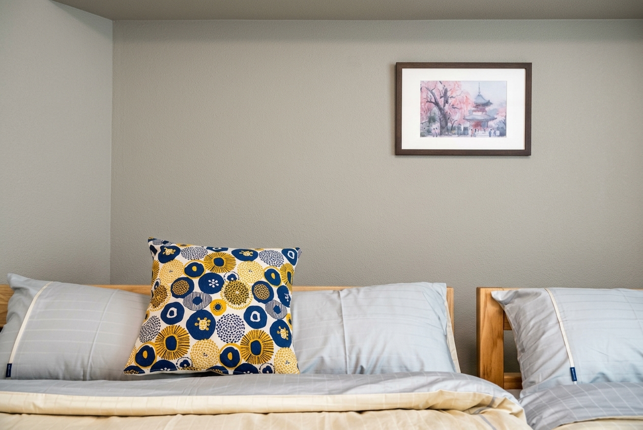 Bleu Lin + Blanc Casse - Zen contemporain