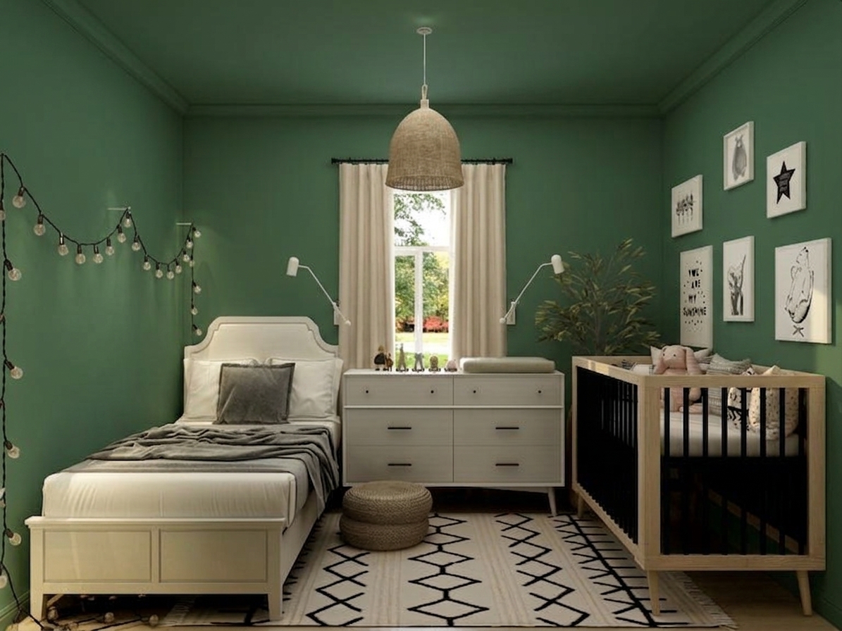 Vert Anglais + Blanc Casse - Pastel Moderne Mixte