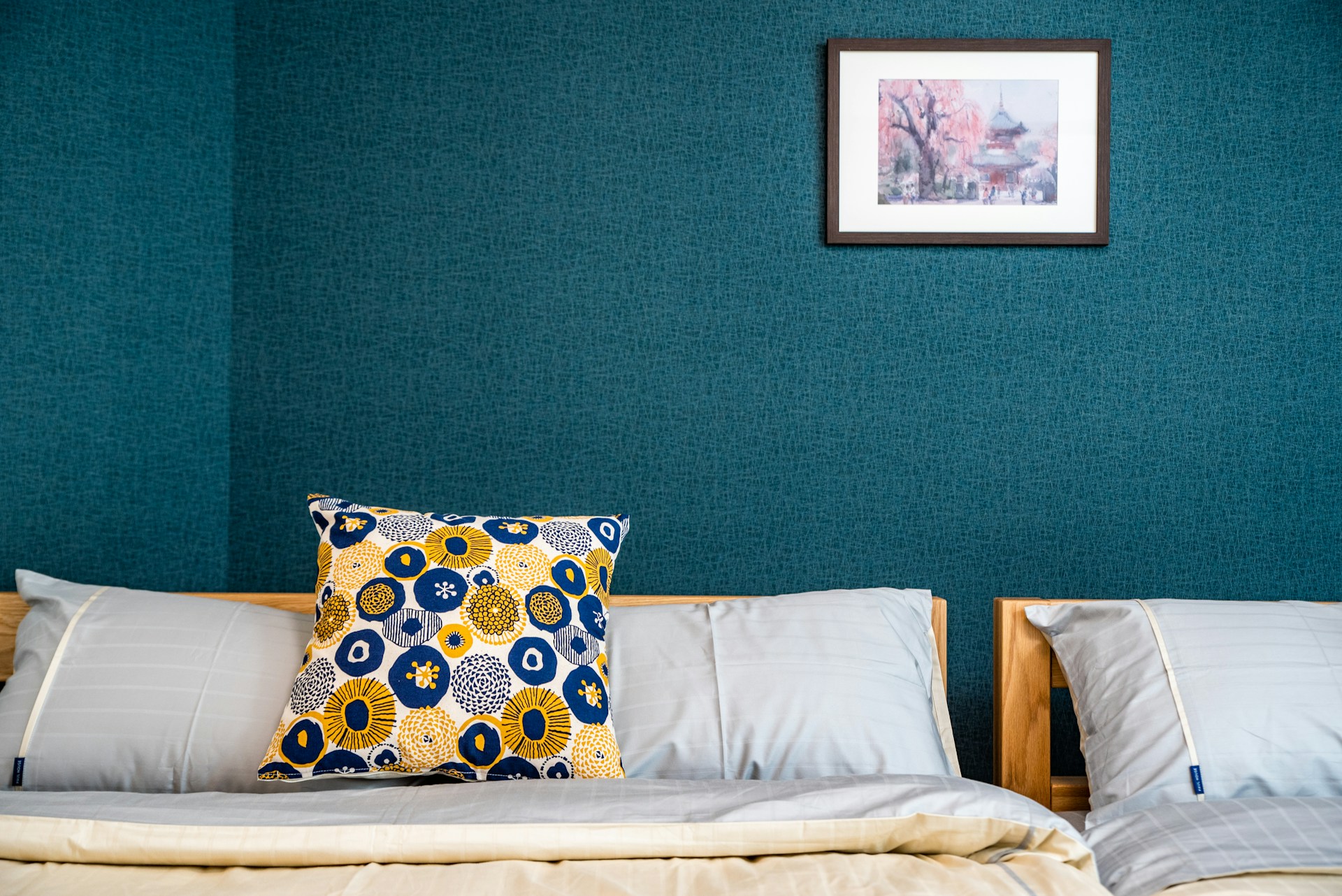 Avant - facade sans Bleu Lin + Blanc Casse (Zen contemporain)