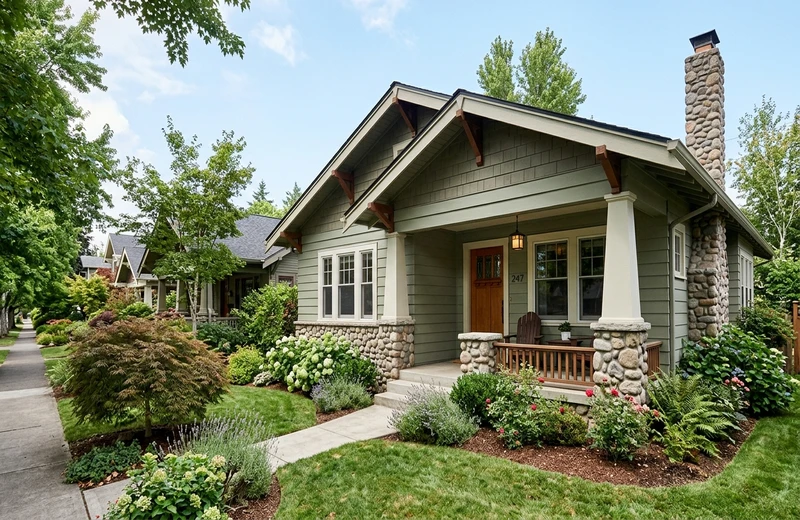 Craftsman bungalow, AI exterior colour preview