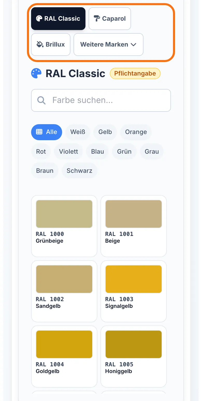 Die Marken-Reiter, die Suche und das Farbraster