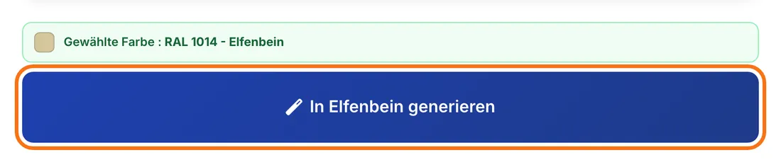Die Schaltfläche „In … generieren“ mit dem Farbnamen