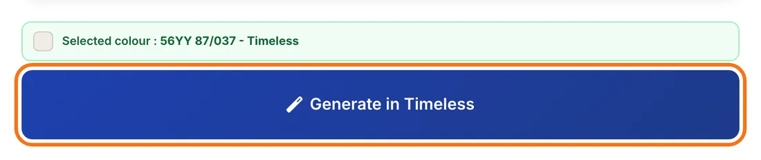 The “Generate in” button followed by the shade name