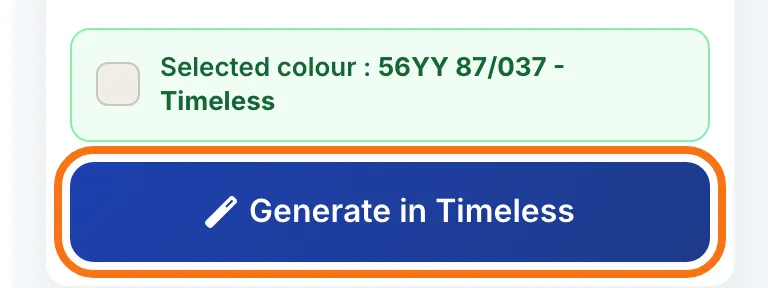 The “Generate in” button followed by the shade name