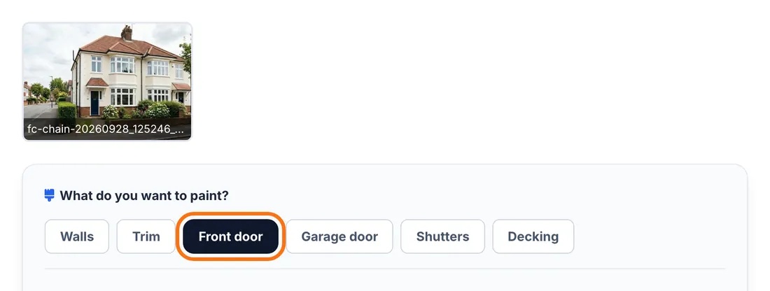 The latest result loaded again, with “Front door” selected