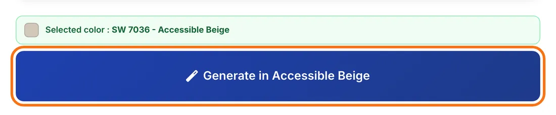 The “Generate in” button followed by the shade name