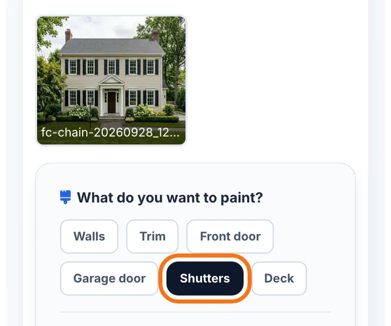 The latest result loaded again, with “Shutters” selected
