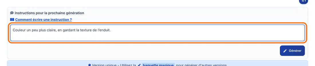 Une instruction écrite dans « Instructions pour la prochaine génération »