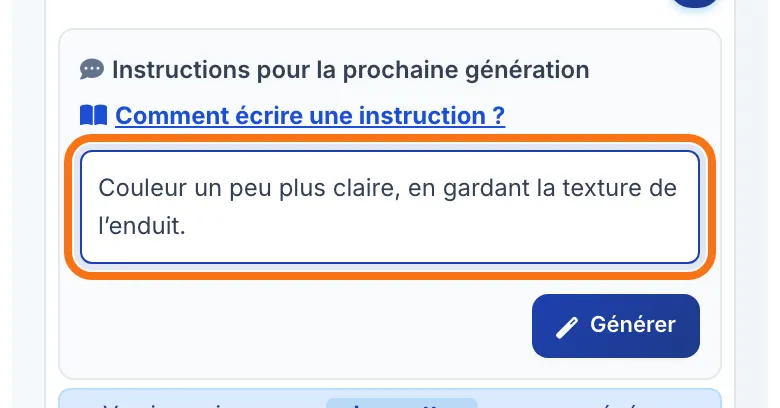 Une instruction écrite dans « Instructions pour la prochaine génération »