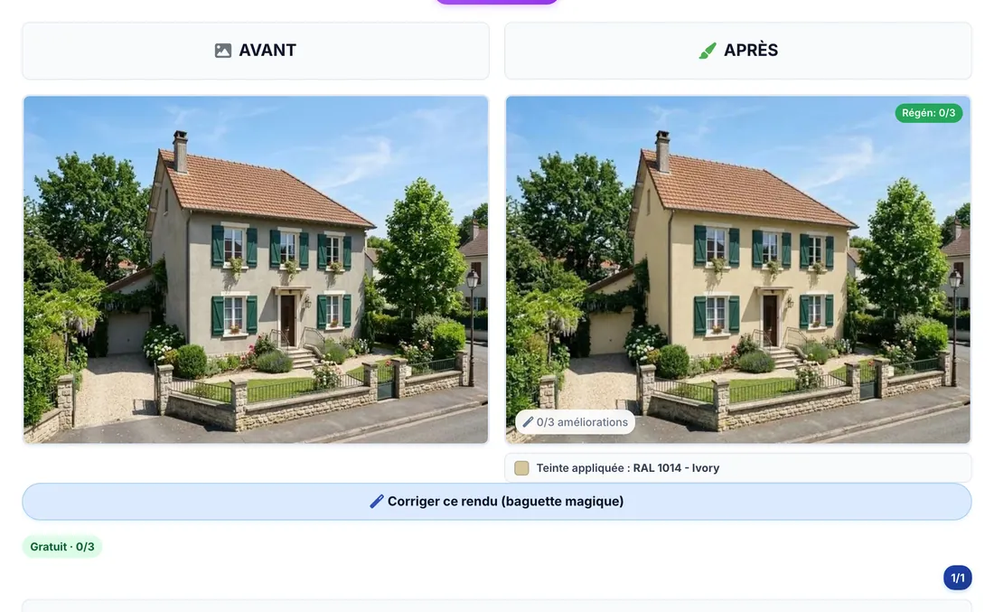 Le résultat en deux colonnes, AVANT et APRÈS